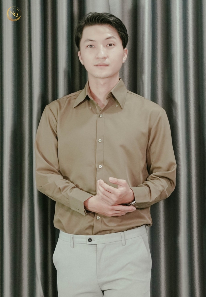 Áo sơ mi nam Hàn Quốc trơn tay dài cao cấp - chất kate lụa mềm mát, thấm hút mồ hôi